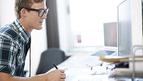 Person working on computer